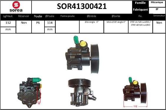 Sera SOR41300421 - Гідравлічний насос, рульове управління, ГУР avtolavka.club