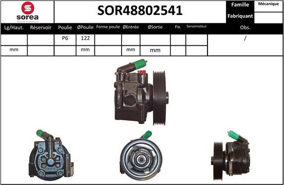 Sera SOR48802541 - Гідравлічний насос, рульове управління, ГУР avtolavka.club