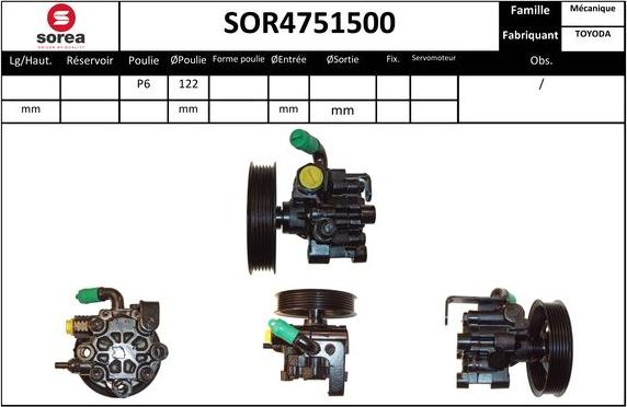 Sera SOR4751500 - Гідравлічний насос, рульове управління, ГУР avtolavka.club