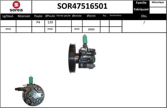 Sera SOR47516501 - Гідравлічний насос, рульове управління, ГУР avtolavka.club