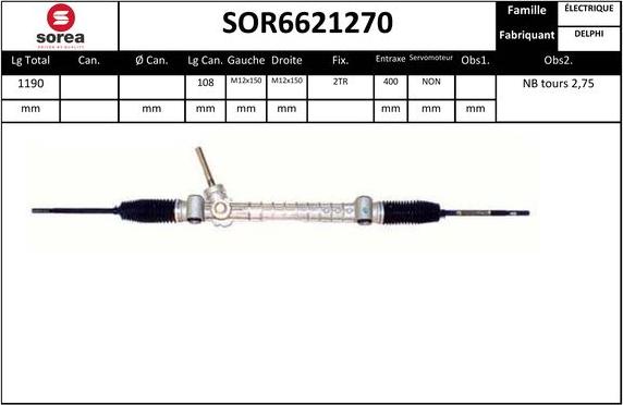 Sera SOR6621270 - Рульовий механізм, рейка avtolavka.club