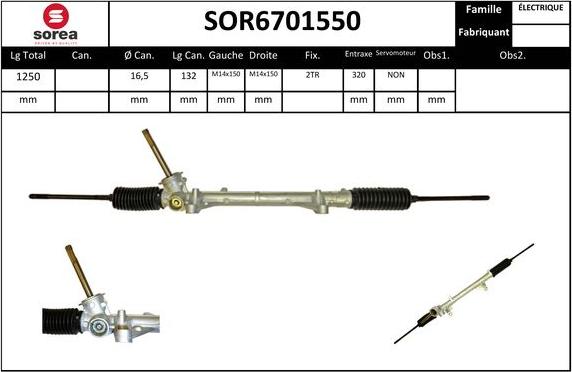 Sera SOR6701550 - Рульовий механізм, рейка avtolavka.club