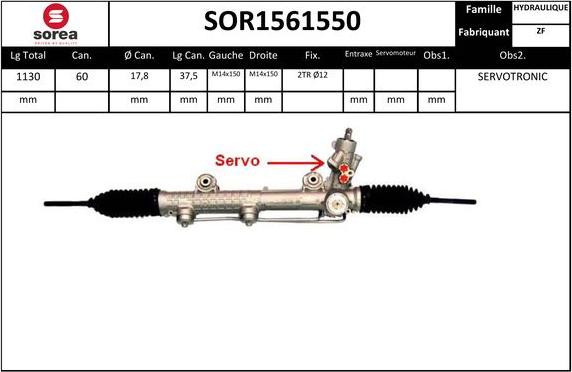 Sera SOR1561550 - Рульовий механізм, рейка avtolavka.club