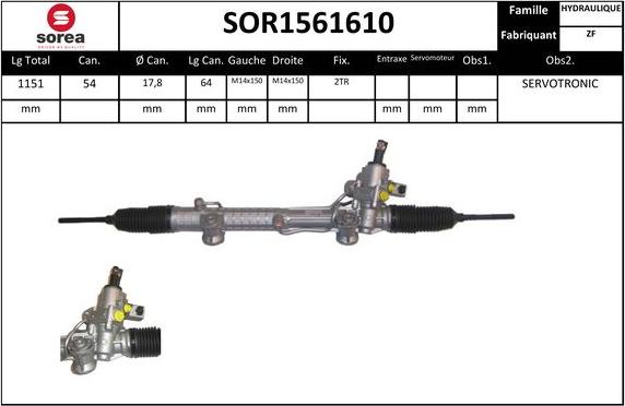 Sera SOR1561610 - Рульовий механізм, рейка avtolavka.club