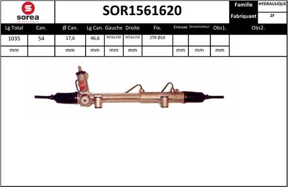 Sera SOR1561620 - Рульовий механізм, рейка avtolavka.club