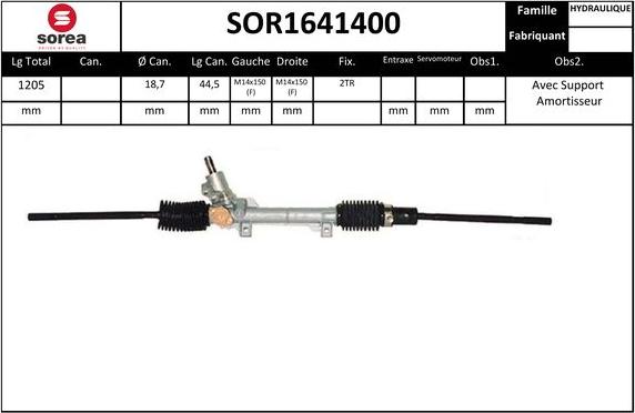 Sera SOR1641400 - Рульовий механізм, рейка avtolavka.club