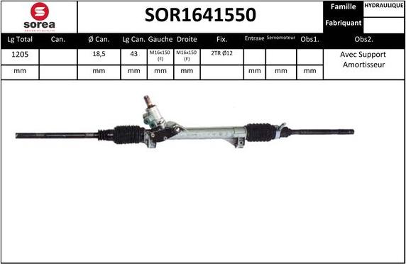 Sera SOR1641550 - Рульовий механізм, рейка avtolavka.club