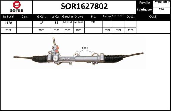 Sera SOR1627802 - Рульовий механізм, рейка avtolavka.club