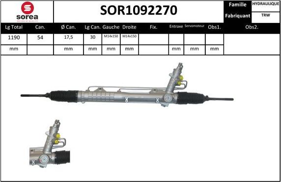 Sera SOR1092270 - Рульовий механізм, рейка avtolavka.club