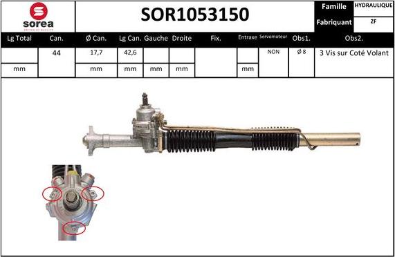 Sera SOR1053150 - Рульовий механізм, рейка avtolavka.club