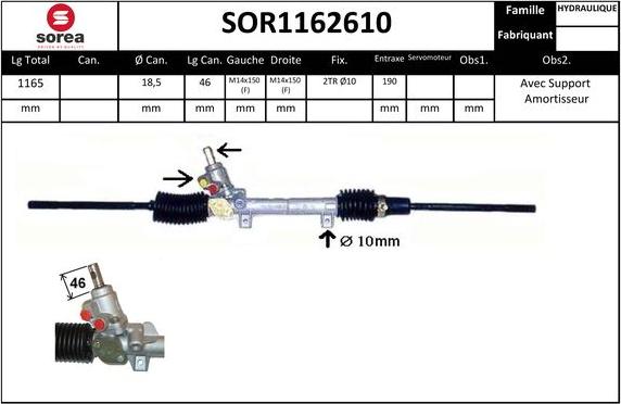 Sera SOR1162610 - Рульовий механізм, рейка avtolavka.club