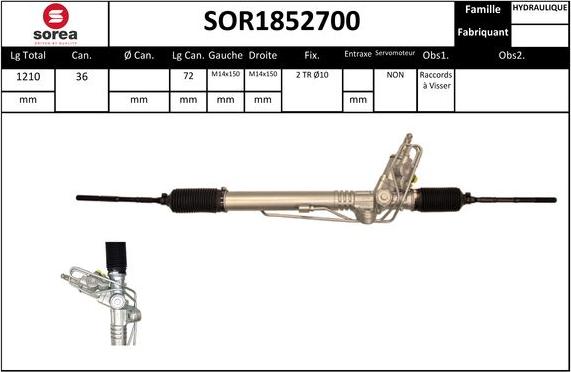 Sera SOR1852700 - Рульовий механізм, рейка avtolavka.club