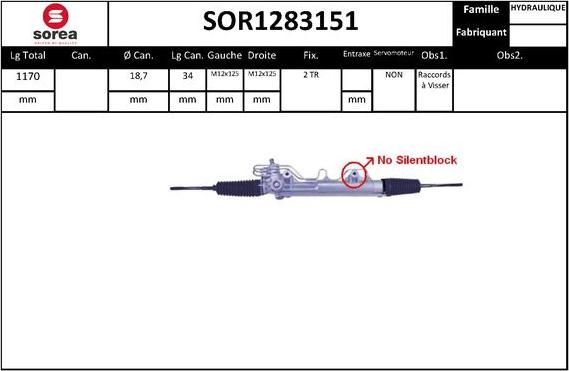 Sera SOR1283151 - Рульовий механізм, рейка avtolavka.club