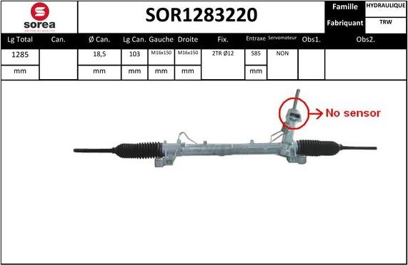 Sera SOR1283220 - Рульовий механізм, рейка avtolavka.club