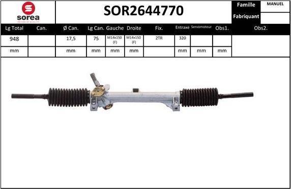 Sera SOR2644770 - Рульовий механізм, рейка avtolavka.club