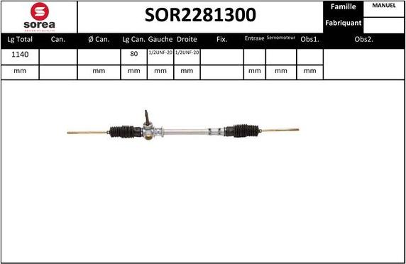 Sera SOR2281300 - Рульовий механізм, рейка avtolavka.club