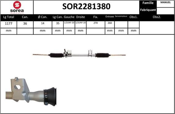 Sera SOR2281380 - Рульовий механізм, рейка avtolavka.club