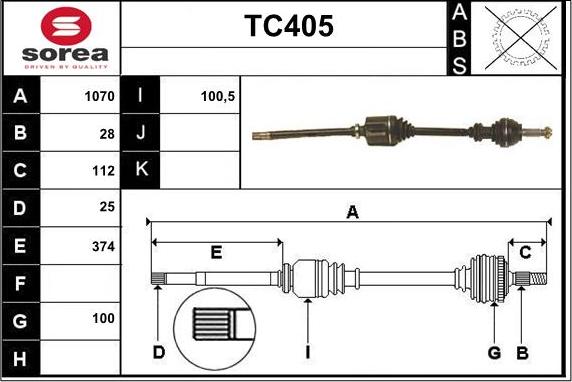 Sera TC405 - Приводний вал avtolavka.club