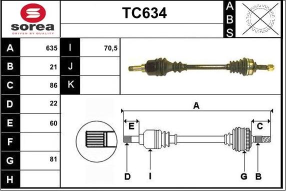 Sera TC634 - Приводний вал avtolavka.club