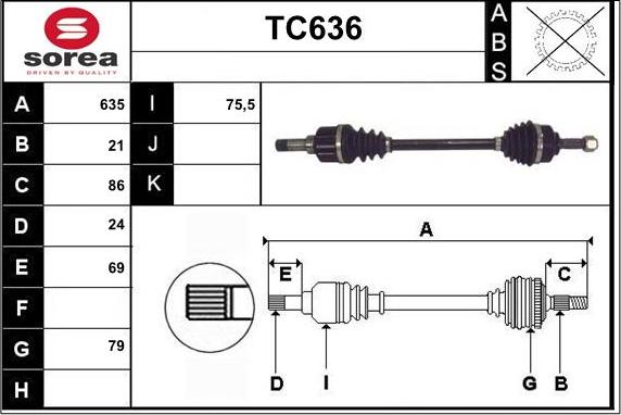 Sera TC636 - Приводний вал avtolavka.club