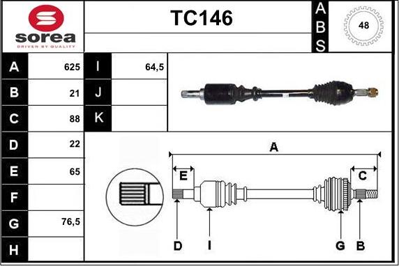 Sera TC146 - Приводний вал avtolavka.club