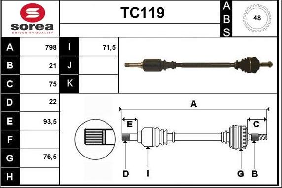 Sera TC119 - Приводний вал avtolavka.club