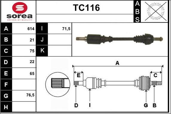 Sera TC116 - Приводний вал avtolavka.club