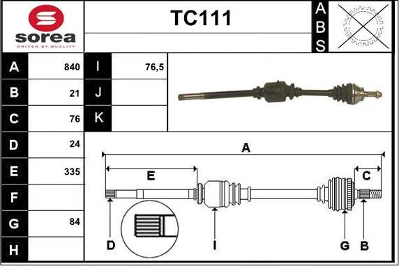 Sera TC111 - Приводний вал avtolavka.club