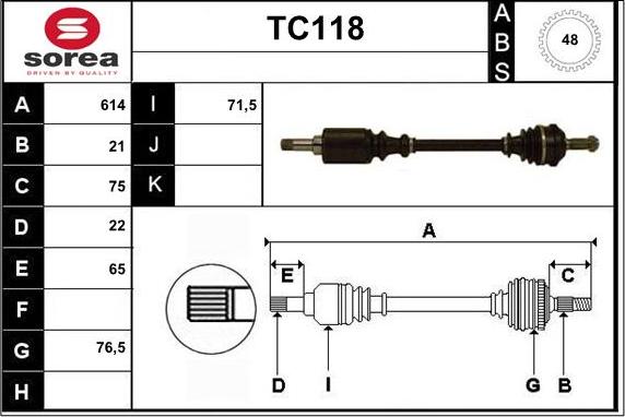 Sera TC118 - Приводний вал avtolavka.club