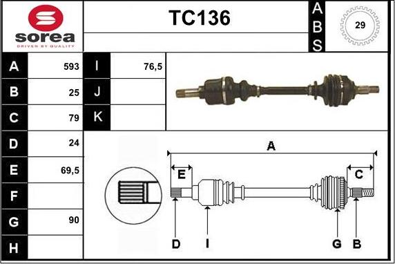 Sera TC136 - Приводний вал avtolavka.club