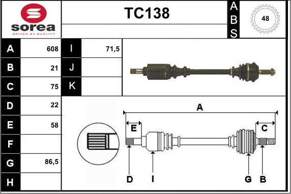 Sera TC138 - Приводний вал avtolavka.club