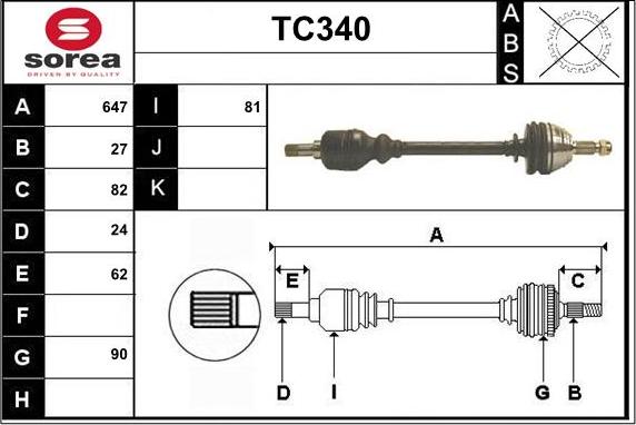 Sera TC340 - Приводний вал avtolavka.club