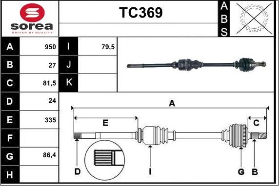 Sera TC369 - Приводний вал avtolavka.club