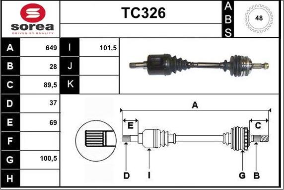 Sera TC326 - Приводний вал avtolavka.club