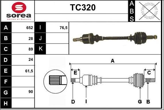 Sera TC320 - Приводний вал avtolavka.club