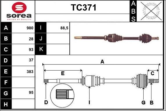 Sera TC371 - Приводний вал avtolavka.club