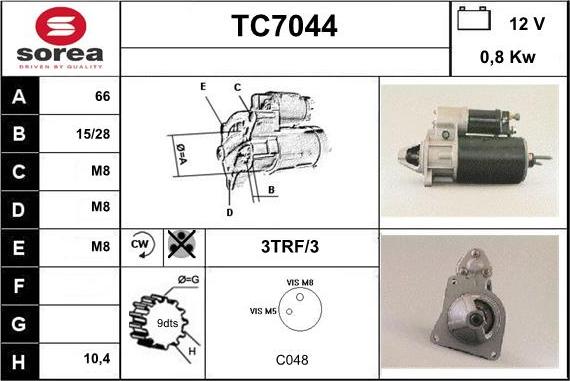 Sera TC7044 - Стартер avtolavka.club