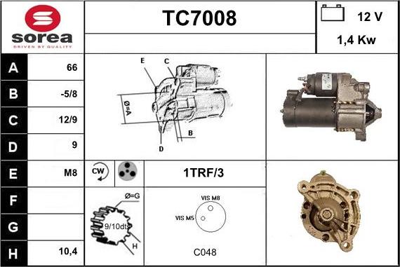 Sera TC7008 - Стартер avtolavka.club