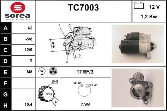 Sera TC7003 - Стартер avtolavka.club