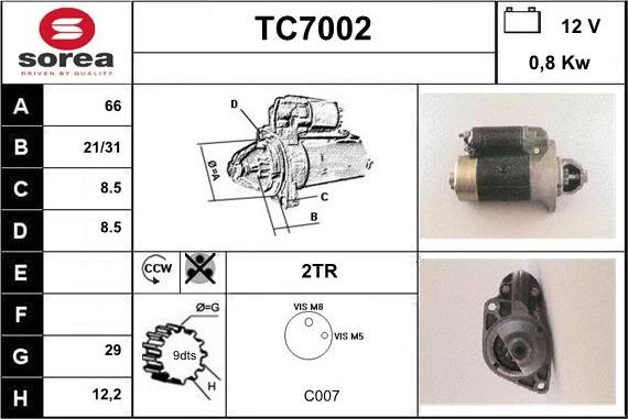 Sera TC7002 - Стартер avtolavka.club