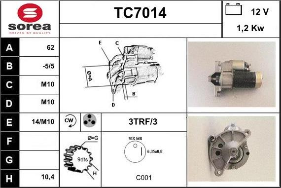 Sera TC7014 - Стартер avtolavka.club