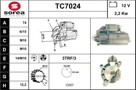 Sera TC7024 - Стартер avtolavka.club