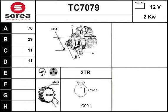 Sera TC7079 - Стартер avtolavka.club