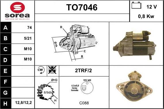 Sera TO7046 - Стартер avtolavka.club