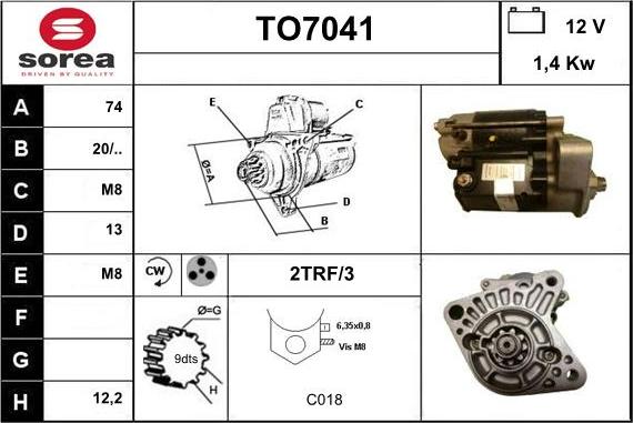 Sera TO7041 - Стартер avtolavka.club