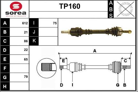 Sera TP160 - Приводний вал avtolavka.club