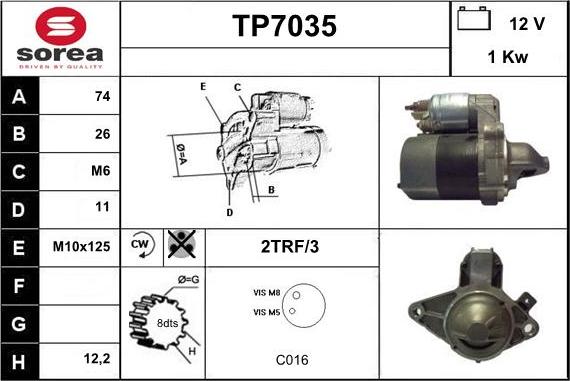 Sera TP7035 - Стартер avtolavka.club