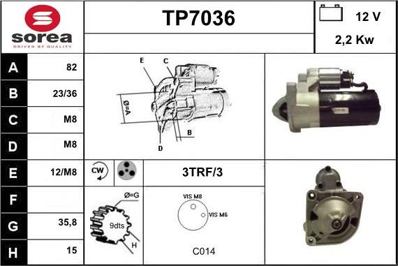 Sera TP7036 - Стартер avtolavka.club