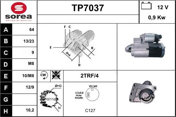 Sera TP7037 - Стартер avtolavka.club