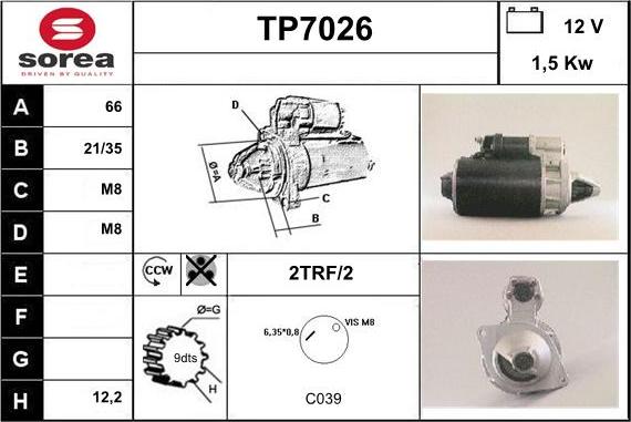 Sera TP7026 - Стартер avtolavka.club